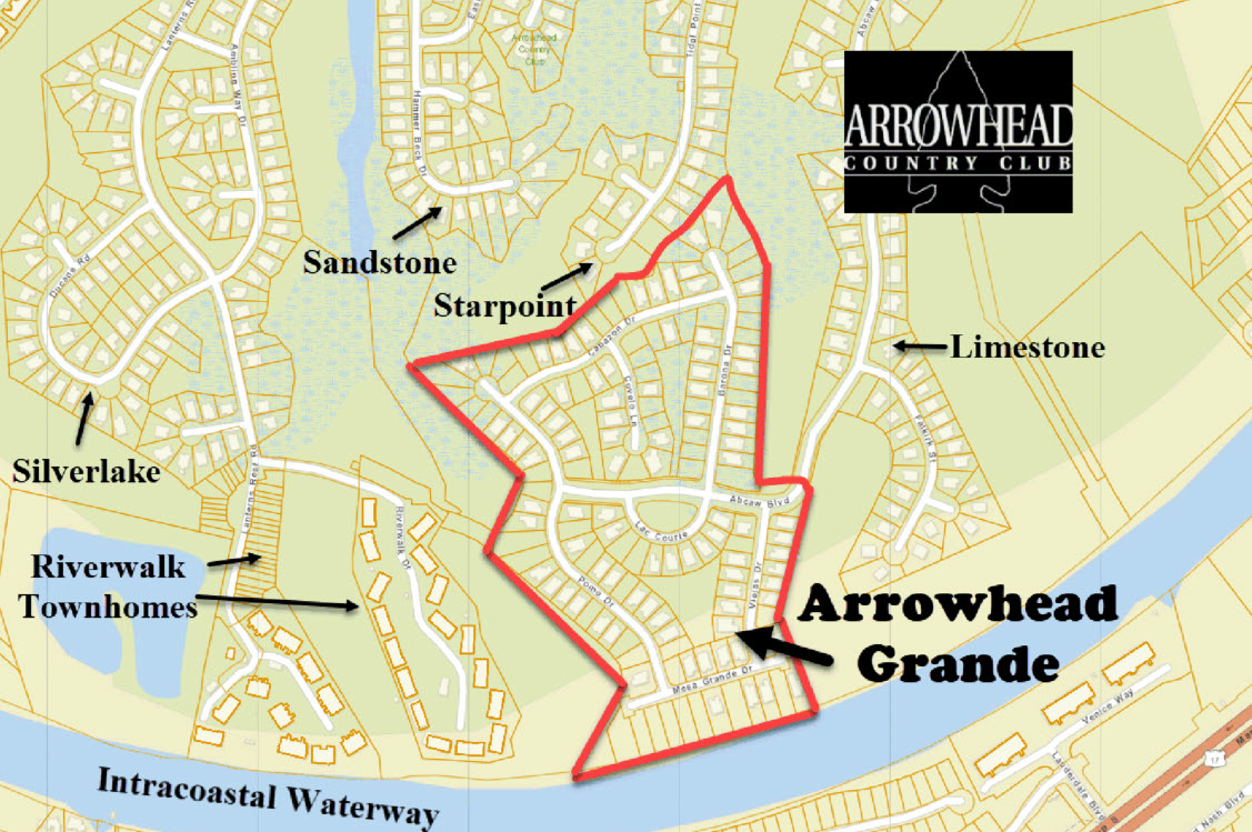 New home community of Arrowhead Grande in Carolina Forest