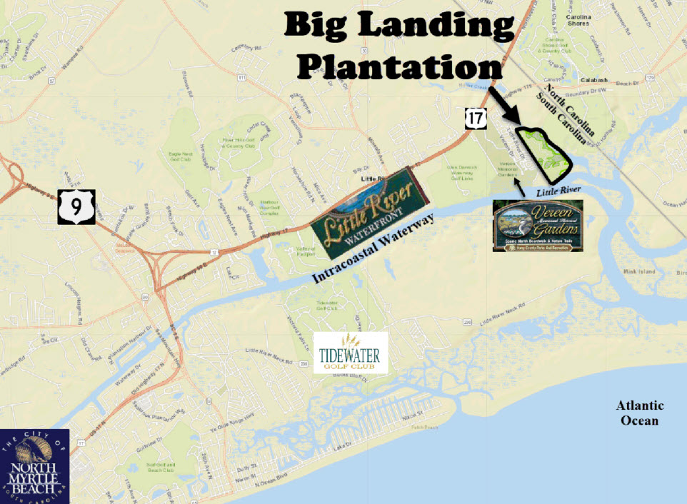New home community of Big Landing Plantation in Little River, SC