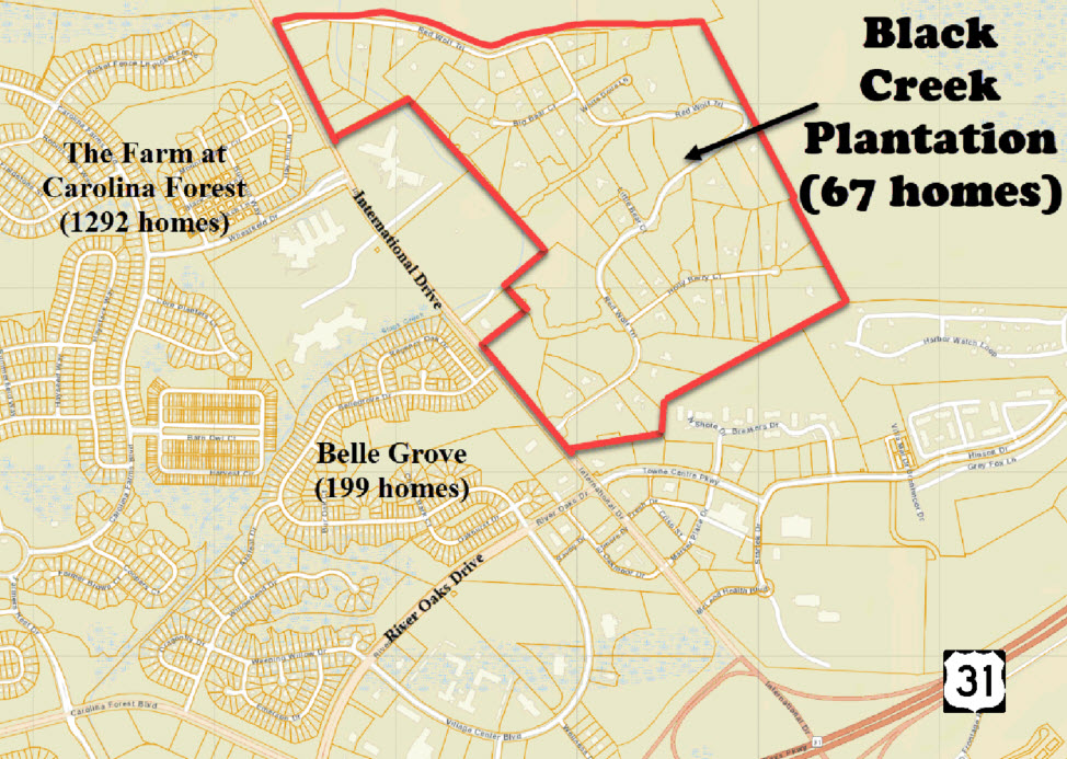 The new home community of Black Creek Plantation in Carolina Forest