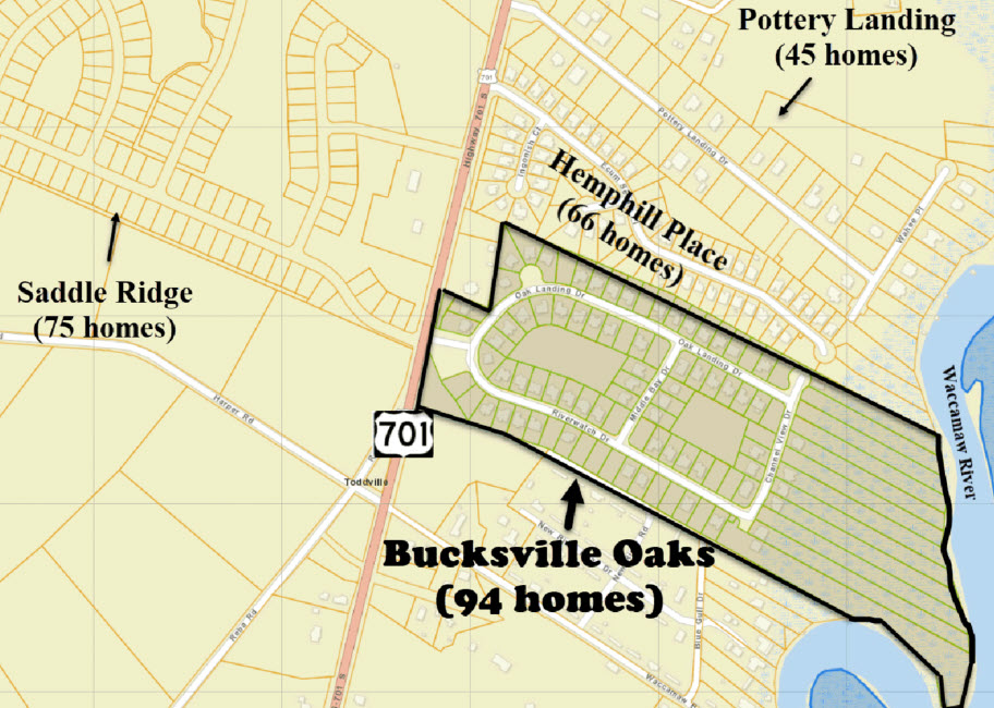 New home community of Bucksville Oaks in Conway