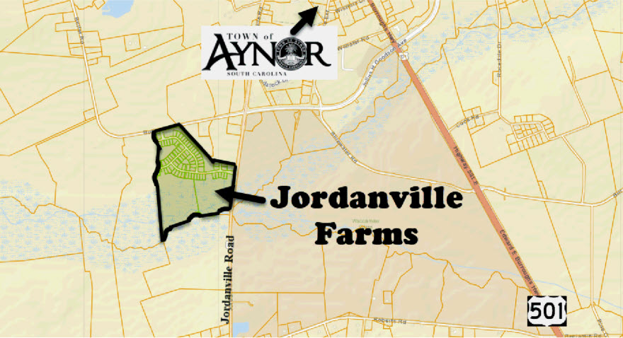New home community of Jordanville Farms in Galivants Ferry being developed by D. R. Horton
