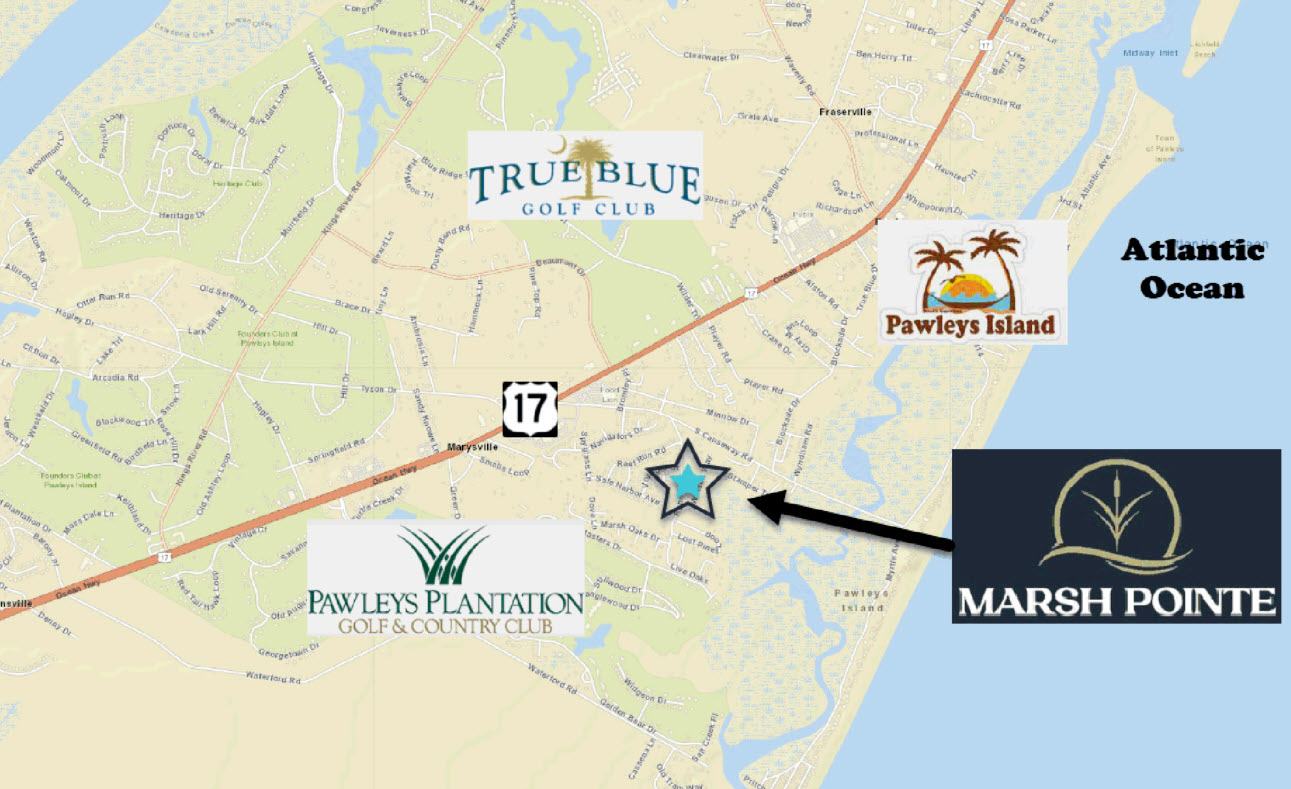 New home community of Marsh Pointe in Pawleys Island by Beverly Homes