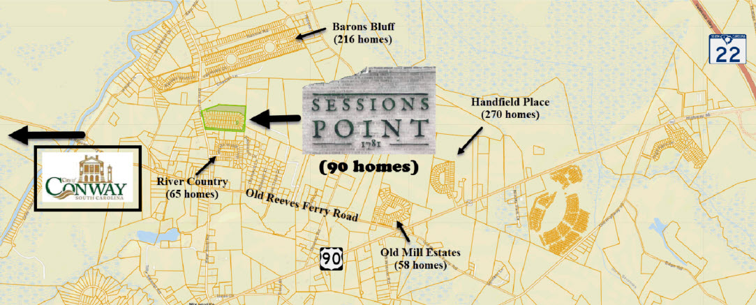 New home community of Sessions Point in Conway