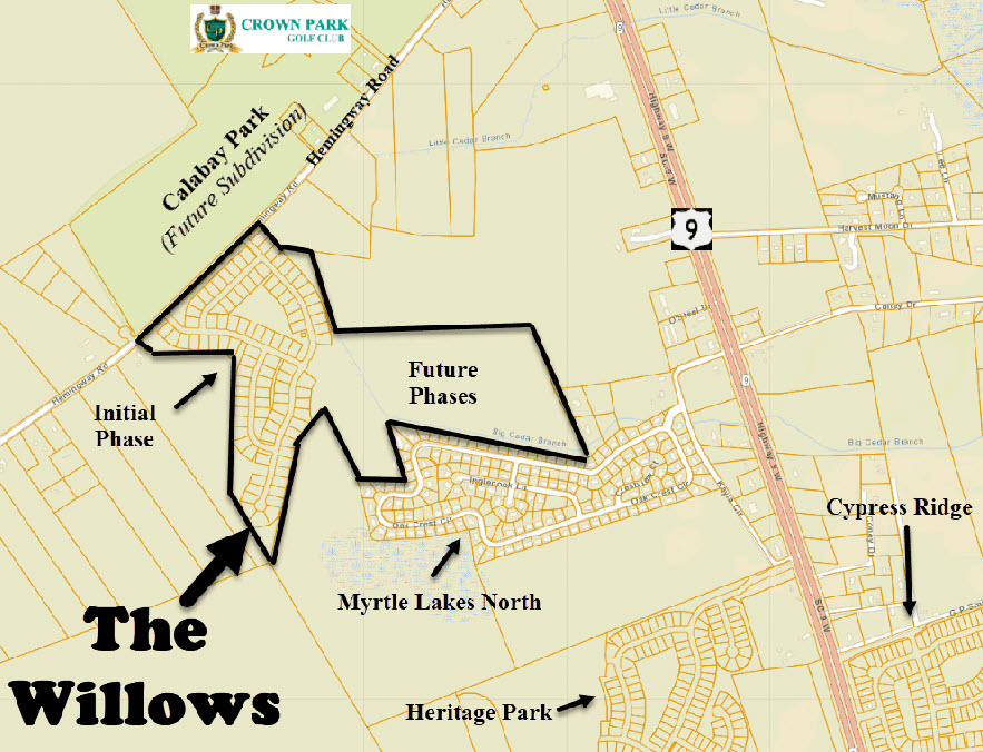 New home community of The Willows in Longs SC